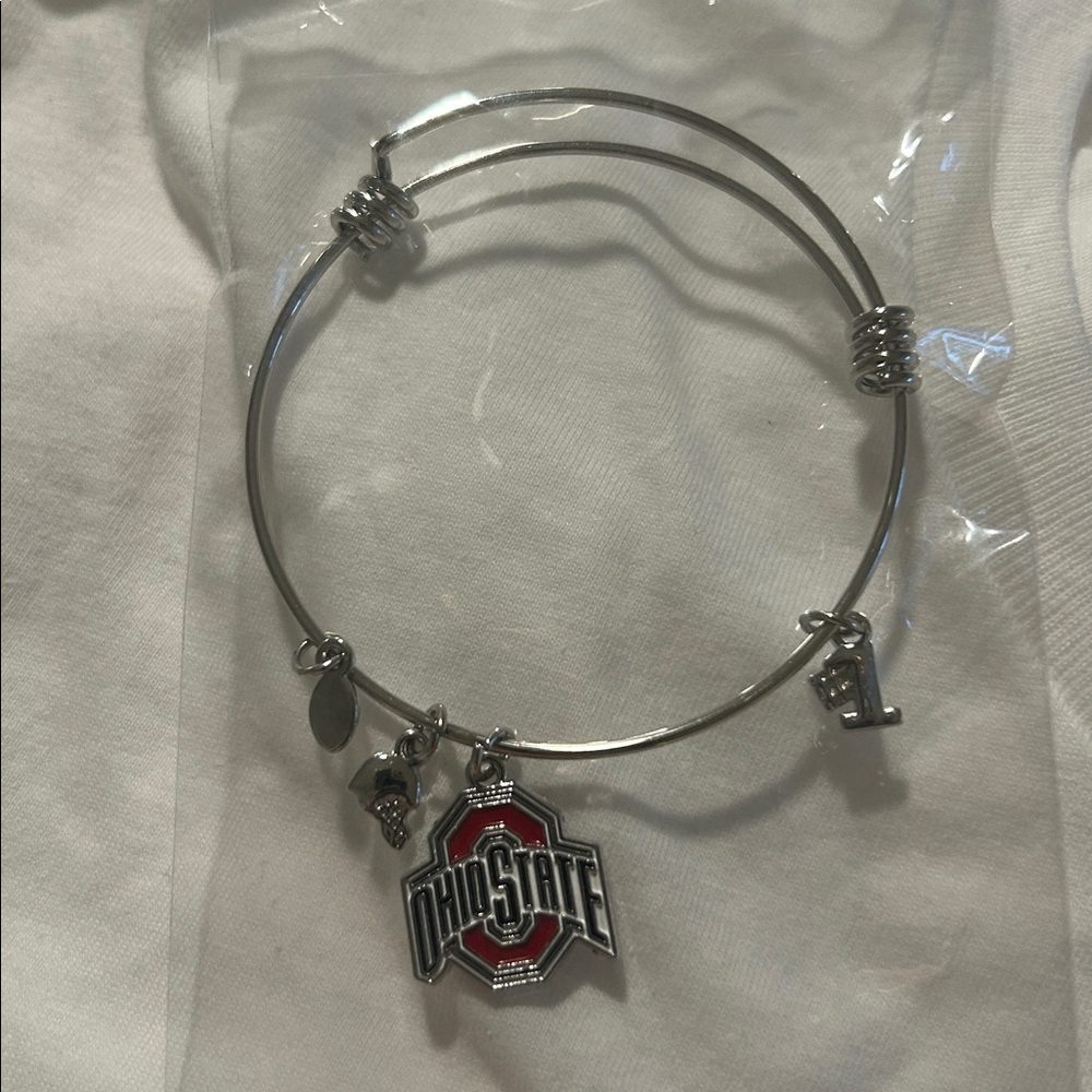 Ohio State Silver Bangle Bracelet. - Picture 2 of 4